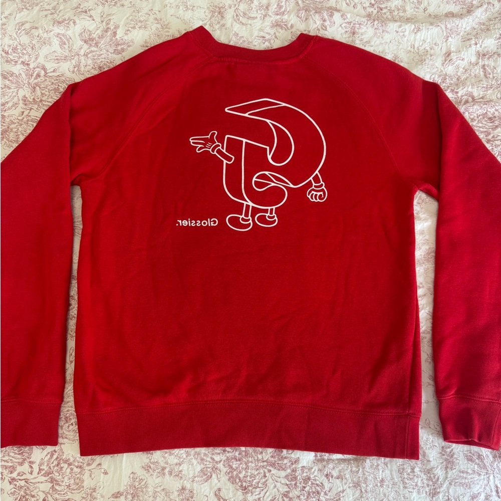 Glossier Red Graphic Crewneck Sweater - Picture 2 of 3